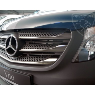 Накладки на решетку радиатора (темный графит) Mercedes Vito W447 (2014-) бренд – Omtec (Omsaline) главное фото